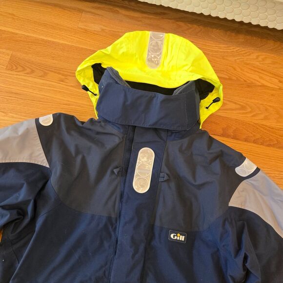 GILL OS2 Jacket Mens S Navy Sailing Yachting Waterproof Pockets OS2J Fishing - Picture 5 of 15